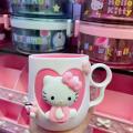 Hello Kitty Anime Y2K Girls Mouthwash Cup Kawaii Couple Cup Cartoon Girly Heart Plastic Cup Cute Bathroom Accessories Gifts Toys.