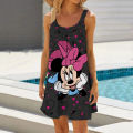 Hot selling girl Mickey Mouse Print Summer Beach Women's Wrap Skirt Sunscreen Bikini Strap Open Back Women's Swimsuit. 