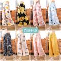 Wide Leg Pants Summer Cotton Silk Women's Pyjama Trousers Artificial Cotton Loose Home Pants Air Conditioning Pants Anti Mosquito Pants Casual Cartoon. 