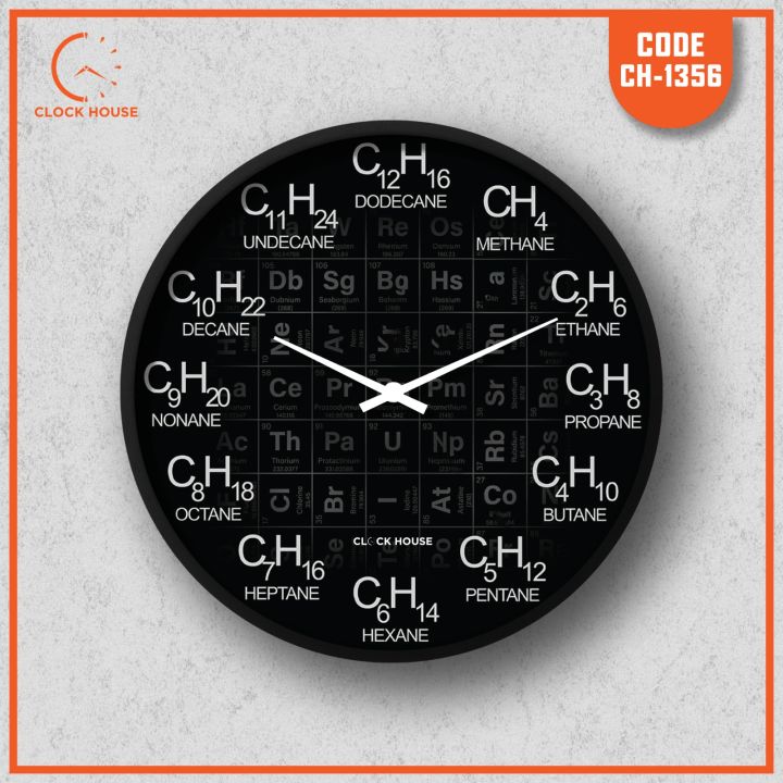 Clock House BD Chemistry Wall Clock Black