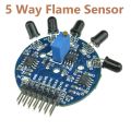 5 Way Flame Sensor For Fire Detection Module 5 Way IR Flame Sensor Module Detector Smart Sense 5 LED Flame Sensor 14 Pin Fire Fighting Light Detection. 