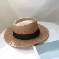 Ladies Handmade Natural Straw Hat Summer Beach Hat for Women Men Panama Cap Fashion Concave Flat Protetion Visor Sun Boat Hats.