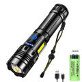 Powerful Led Flashlight XHP70 High Power Torch Light Usb Rejected Tactical Flashlight Use 18650 Battery COB Camping Lamp.