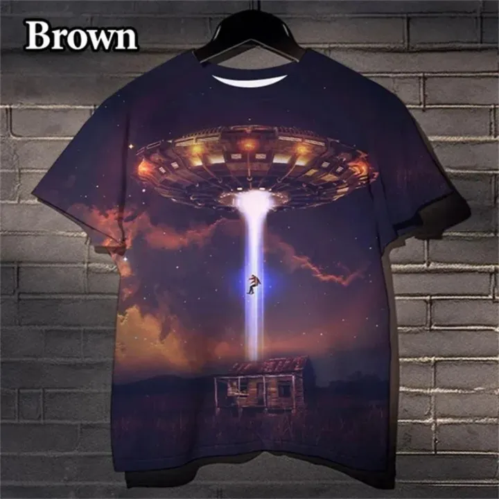 2024%20Cosmic%20Fantasy%20Flying%20Saucer%203D%20Printing%20Men's%20And%20Women's%20T%20Shirt%20Cool%20Fun%20Alien%20Fun%20Casual%20Spaceship%20Kid%20Funny%20T-shirt%20-%20Image%205