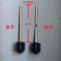 Toilet brush brush head 16mm stainless steel two-section brush rod TPR soft rubber silicone brush head soft bristle brush head manufacturer.