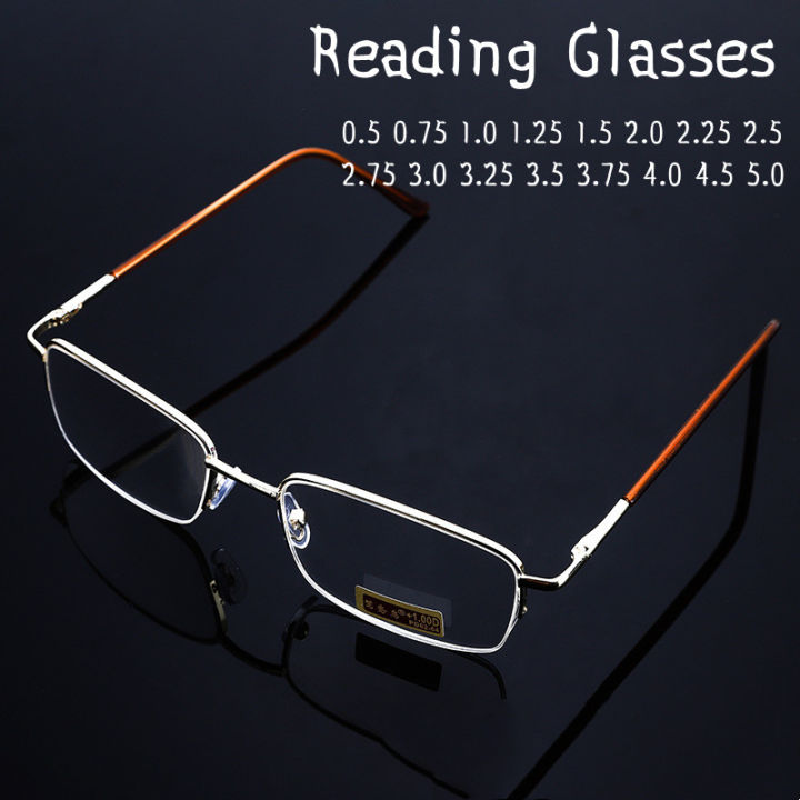 Men Glass Reading Glasses Presbyopic Eyewear0.5 0.75 1.0 1.25 1.5 2.0 2.25 2.5 2.75 3.0 3.25 3.5 3.75 4.0 4.5 5.0 Unisex