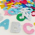 28Pcs/bag Glitter English Alphabet EVA Foam Stickers Kids Room Classroom Wall Decals Children Education DIY Toys Gifts Making.