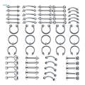 5x60 Pieces Nose Lip Tongue Eyebrow Tragus Navel Belly Ring Piercings 8mm.