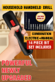 Portable Wireless Electric Screwdriver with 14-Piece Bit Set, USB Rechargeable, High-Torque Drilling Tool.