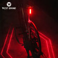 Laser Bike Light Smart Sensor Brake Taillight Rear Safety Warning Bicycle Light USB Rechargeable Waterproof Helmet Cycling Light. 
