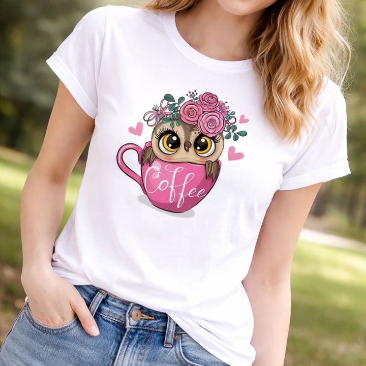 Pink%20&White%20Fashionable%20Tops%20Ladies%20Short%20Sleeve%20Casual%20Girls%20Print%20%20New%20T-Shirt%20For%20Women%20-%20T%20Shirt%20For%20Women%20-%20Image%203