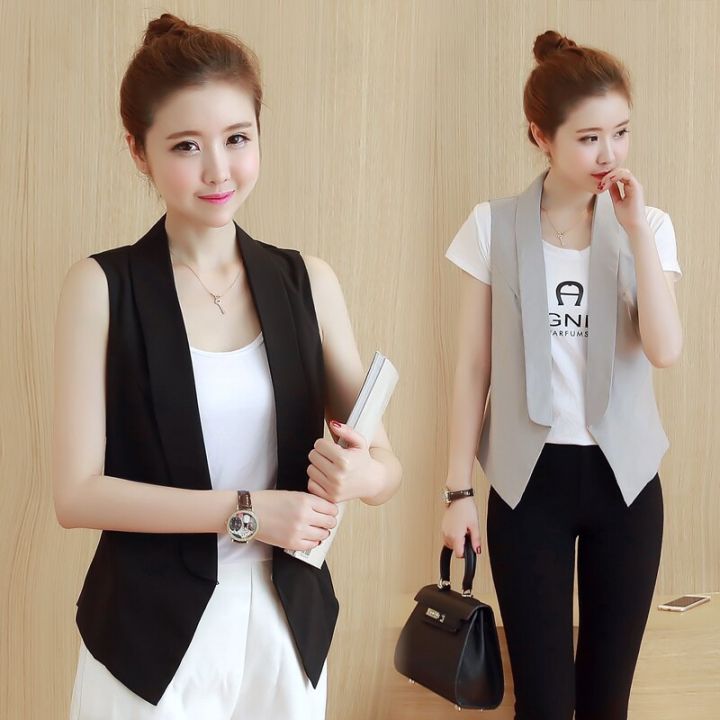 Spring%20Summer%20Women%20Vest%20Black%20Gray%20Sleeveless%20Jacket%20Coat%20Korean%20Elegant%20Office%20Ladies%20Slim%20Blazer%20Waistcoat%20-%20Image%203