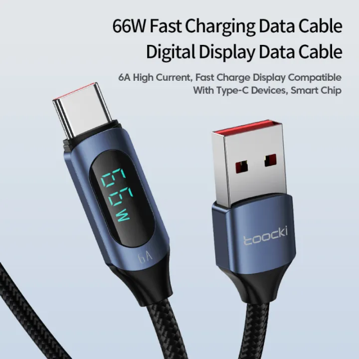 Toocki%20Digital%20Display%20USB%20Type%20C%20Cable%20Fast%20Charge%206A%2066W%20USB%20C%20Charging%20Data%20Cable%20For%20Huawei%20Mate%2050%2040%20Pro%20Xiaomi%20Samsung%20-%20Image%203