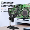 5.5-inch LCD Display Electron Microscope 10 Megapixel Industrial Microscopes Digital Electronic Maintenance Magnifying Glass 1000x Magnification 8LED Light Intensity Adjustable Photos Videos Playback Mode. 