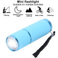 Mini Torch 9 LED Flashlight For Children Adult Aluminum Alloy Night Fishing LED Torch with Lanyard Outdoor Camping Light. 