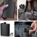 Water Pot 6/8/12 Oz Black Pocket Flagon Flat Durable Whisky Bottle Non -broken Stainless Steel Liquor Flask Man. 