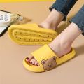 Bear Slippers Summer Women Flip Flops Cute Cartoon Cloud Shoes For Woman Indoor Outdoor Wear Soft Thick Beach Slides Men Sandals.