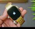 Watch 8 Ultra Gold Edition Smartwatch with Sports Mode 49MM Gold and Orange/Black Belt Smartwatch With **ple Logo.