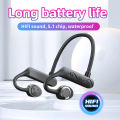 KS-19 Bone Conduction Headphones Bluetooth Wireless Earphones TWS Sports Neckband Headset with Mic for Cycling Workouts Running.