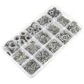 304 Stainless Steel Flat Washer and Lock Washer Assortment Set(1400 Pieces, 8 Sizes) - M2 M2.5 M3 M4 M5 M6 M8 M10. 