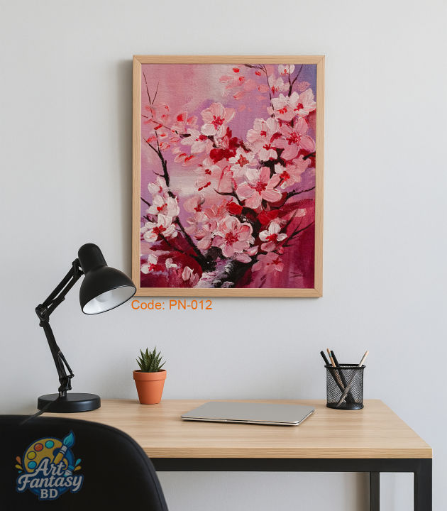 Cherry Blossom Flower Handpainted Painting Canvas Wall Art – Floral ...