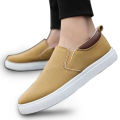 New Trendy Fashionable Black Grey Blue and Khaki Color Korean Canvas Sneakers Shoes for Men Slip On Casual Shoes. 