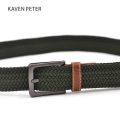 Green Longer Elastic Belts For Men Woven Braided Fabric Comfort Stretch Casual Belts 1-3/8 Wide Hot Metal Stretch 160 cm Belt. 