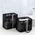 Casual Vacation Beach Bag Mesh Toiletry Bag Cosmetic Bag Double Layer Clothes Storage Bag Handbag Wash Bag Hanging Shower Organizer Vacation.