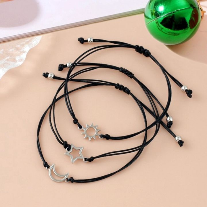2024%20New%20Friendship%20Card%20Bracelet%20Fashionable%20and%20Personalized%20Alloy%20Oil%20Drop%20Sun%20Moon%20Star%20Wax%20Rope%20Woven%20Bracelet%203-piece%20Set%20-%20Image%206