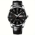 POEDAGAR Men's Business Leisure Quartz Watch Luminous Waterproof Fashion Analog Calendar Wrist Watch.