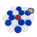 Special Carrom Guti with Stricker (5 Pcs guti Extra) - Blue & White. 