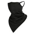 Bandana Face Cover Ear Hanging Scarf- Black.