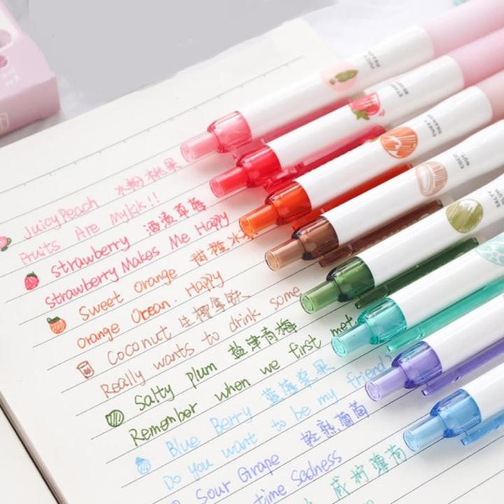 Pen Set Quick-drying Multiple Colors Painting Pen Fruit Pens  8PCS/Sets Cute Colored Pens for Students School Supplies Art Projects  Taking