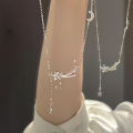 Moon Star Meteor Tassel Necklace For Women Elegant Party Pendant Charm Chain Necklace Sweet Birthday Gift Jewelry Accessories. 