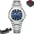 Poedagar 613 Business Quartz Luxury Stainless Steel Watch for Men Daynamic Fashion. 