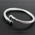 Manufacturers supply cross-border foreign trade European and American hand jewelry, men's waterproof electroplated metallic stainless steel wire ring open bracelet women. 