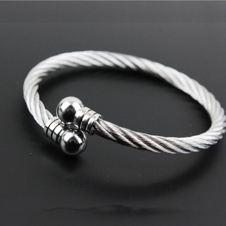 Manufacturers%20supply%20cross-border%20foreign%20trade%20European%20and%20American%20hand%20jewelry,%20men's%20waterproof%20electroplated%20metallic%20stainless%20steel%20wire%20ring%20open%20bracelet%20women%20-%20Image%203