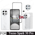 Tecno Spark 30 Pro Ceramic Tempered Glass For Tecno Spark 30 30C GO1 3 in 1 Len Matte Screen Protector and Camera Lens Glass Protector. 
