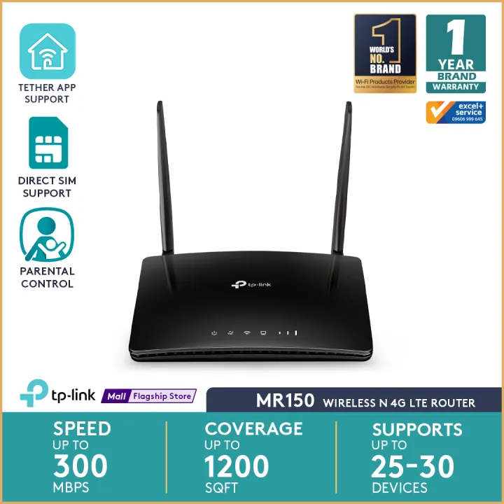 TP-Link TL-MR150 300Mbps Wireless N 4G LTE Router With 1 Micro Sim Card Slot