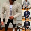 Cardigan Korean Style For Men Casual Single Breasted Solid Color Business New Men's Winter Fashion Knit Sweater. 