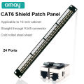 24 Port CAT6 Shield Patch Panel RJ45 Connector Applicable To 19 Inch Cabinet Network Cable Rack Ethernet Distribution Frame.