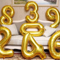 32” Inch Number Foil Balloon | Big Size Golden, Silver & Black Number Foil Balloon for Birthday, Anniversary & Party Decor- (Pack of 1 Pcs). 