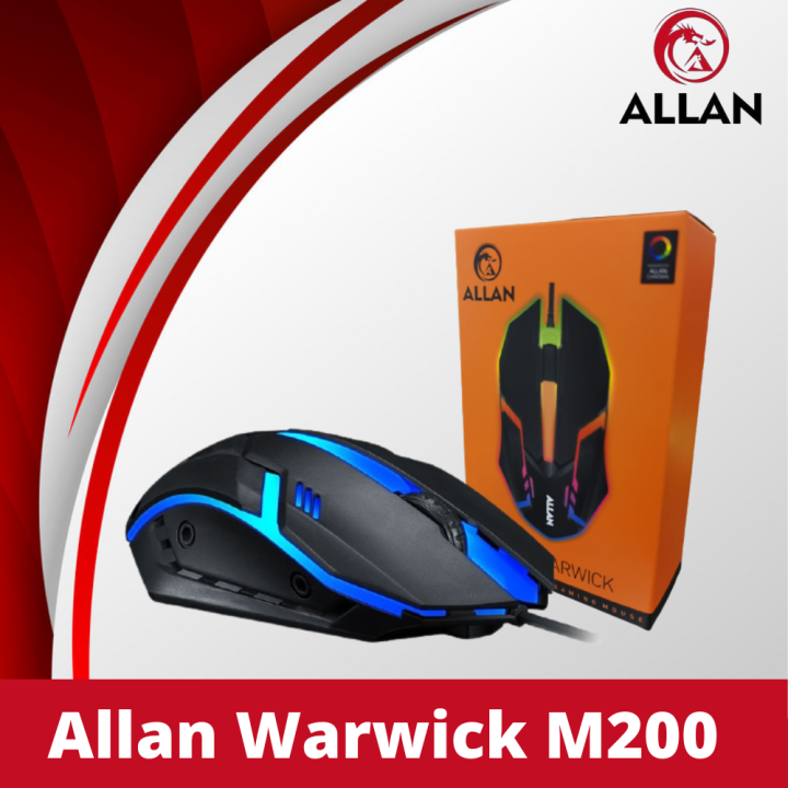 Allan Mechanic M200 Warwick USB LED Gaming Mouse Laptop/Mouse For PC/Pc Wire/Acer Laptop/Computer Mouse/Mouse USB/Mouse For Girl/Mouse Gaming/Mouse For Zoom/Zoom/RGB Mouse/LED Mouse/Gift/11.11/Mouse For Laptop/Mouse for Office/Cool Light/USB Port/Fashion