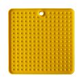 Mat For s s Slow Food Bowls Pet  Feeding Food Bowl Silicone  Feeding Lick Pad  Slow Feeders Treat Dispensing - Yellow Square. 