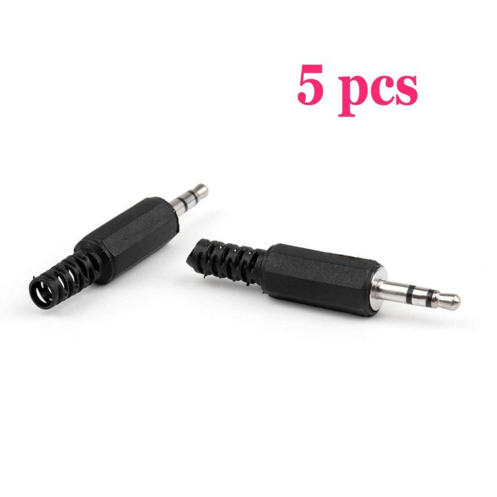 3.5mm Stereo Male Plug Jack Audio Adaptor Connectors Plastic solder- 5 PCS