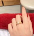 Chinese Style Real Gold Plated Finger Ring Open Adjustable Finger Ring Two Dragon Pearl Wedding Finger Ring Jewelry Women. 