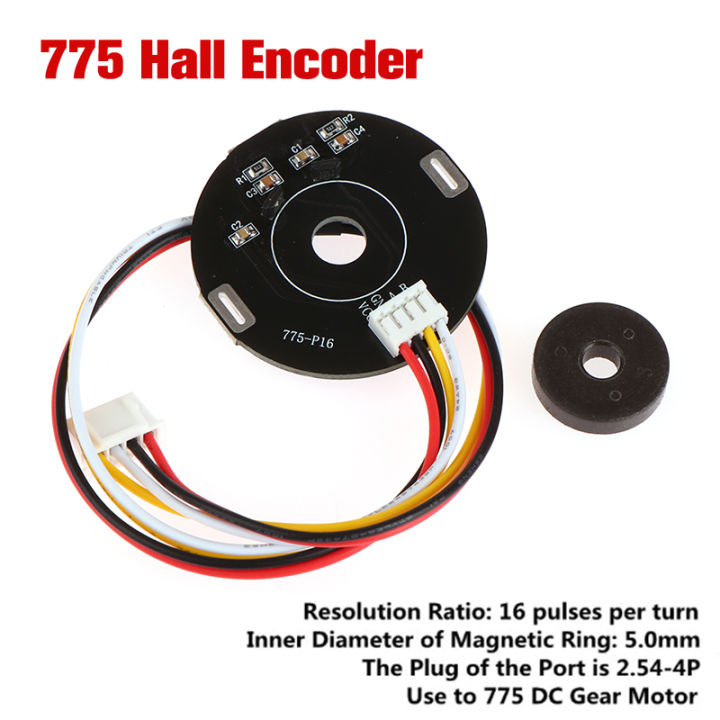 775-P16 Double Hall Magnet Encoder Code Plate Magnetic Induction Rotation Speed Direction Sensor Use To 775 DC Gear Motor Demoo