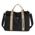 New cross-border women's bag, large capacity canvas handbag, simple casual shoulder bag, fashionable short-distance lightweight travel bag.