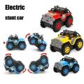 【The road to happiness Store】Stunt Electric Car Dumper Double Tumbling Bucket Electric Toys 4WD Off-road Car Model Vehicle Toys For Kids. 