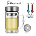 Office and Household Sealed Leak Proof Transparent Cup with Cover, Thickened Glass, Heat Insulation, Double Layer, High Grade. 